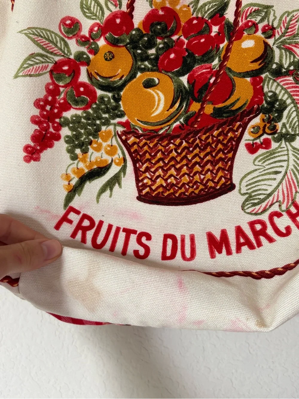 Tory Burch Fruits Du Marche Canvas Tote Bag Market Tote Cottagecore Fruit Print